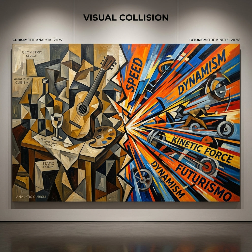 Cubism vs Futurism: How Paris and Milan Shattered the Canvas