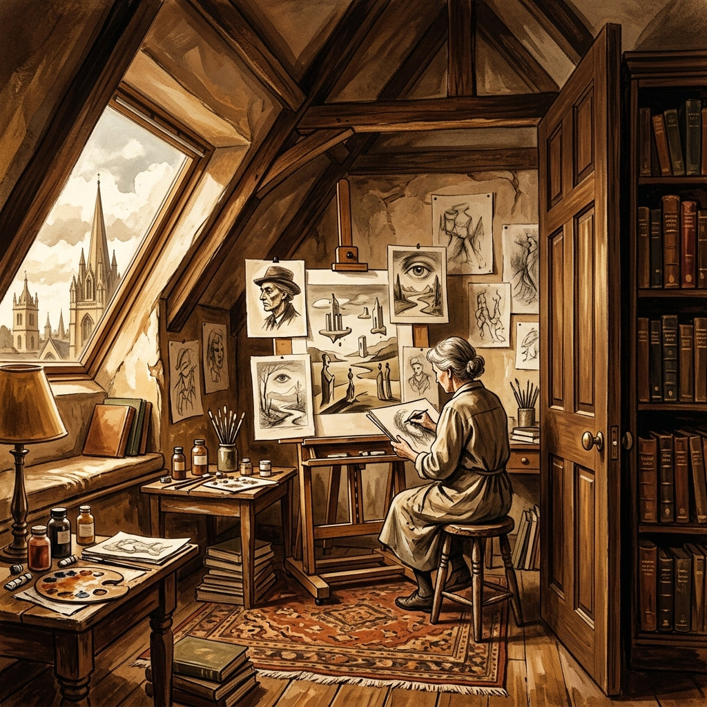 Iris Murdoch’s Secret Studio: 80 Hidden Artworks Found Behind a Bookcase