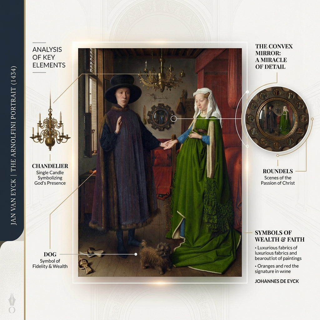 Decoding The Arnolfini Portrait: The Microscopic Mirror and Signature