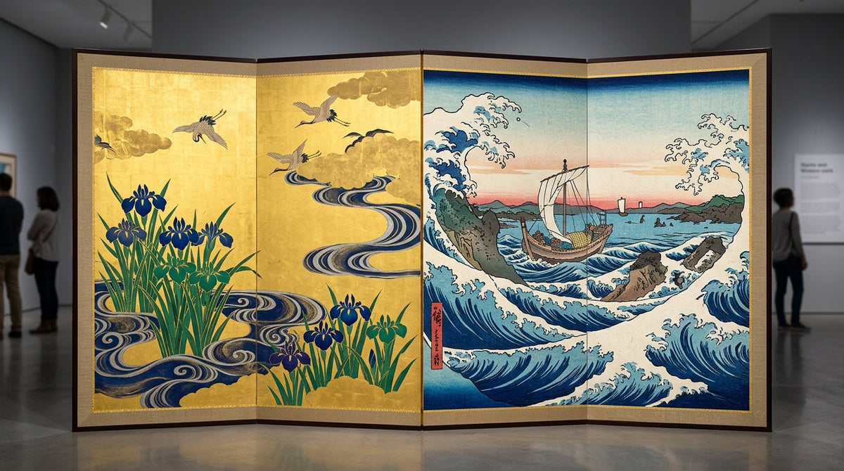 Rinpa vs Ukiyo-e: Kyoto's Golden Court Revival vs Edo's Floating World