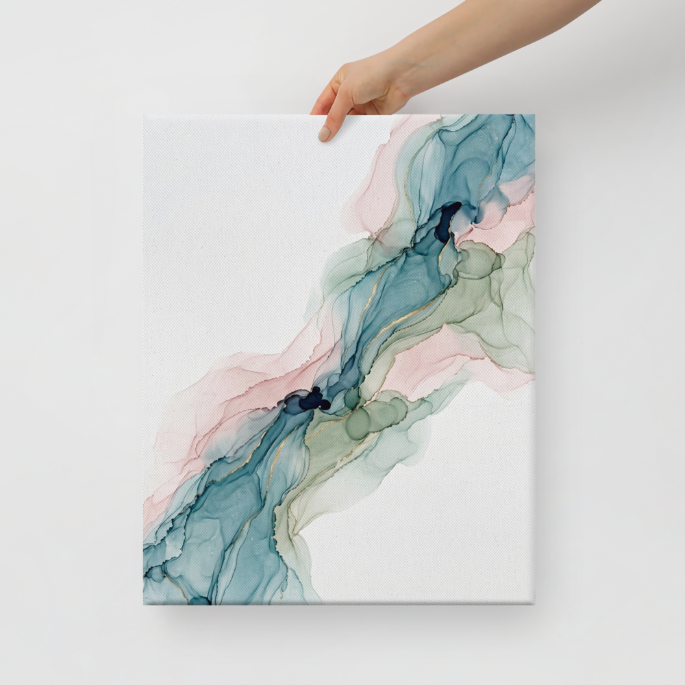 Teal and Blush Alcohol Ink Mockup