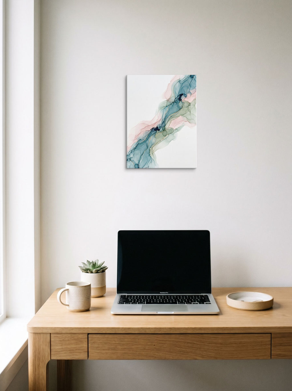 Teal and Blush Alcohol Ink Mockup