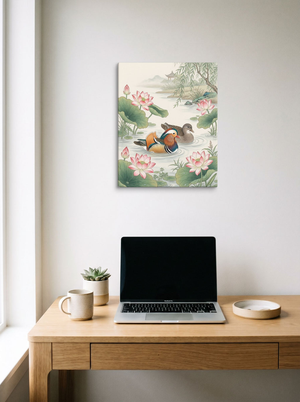 Mandarin Ducks in the Lotus Pond Mockup