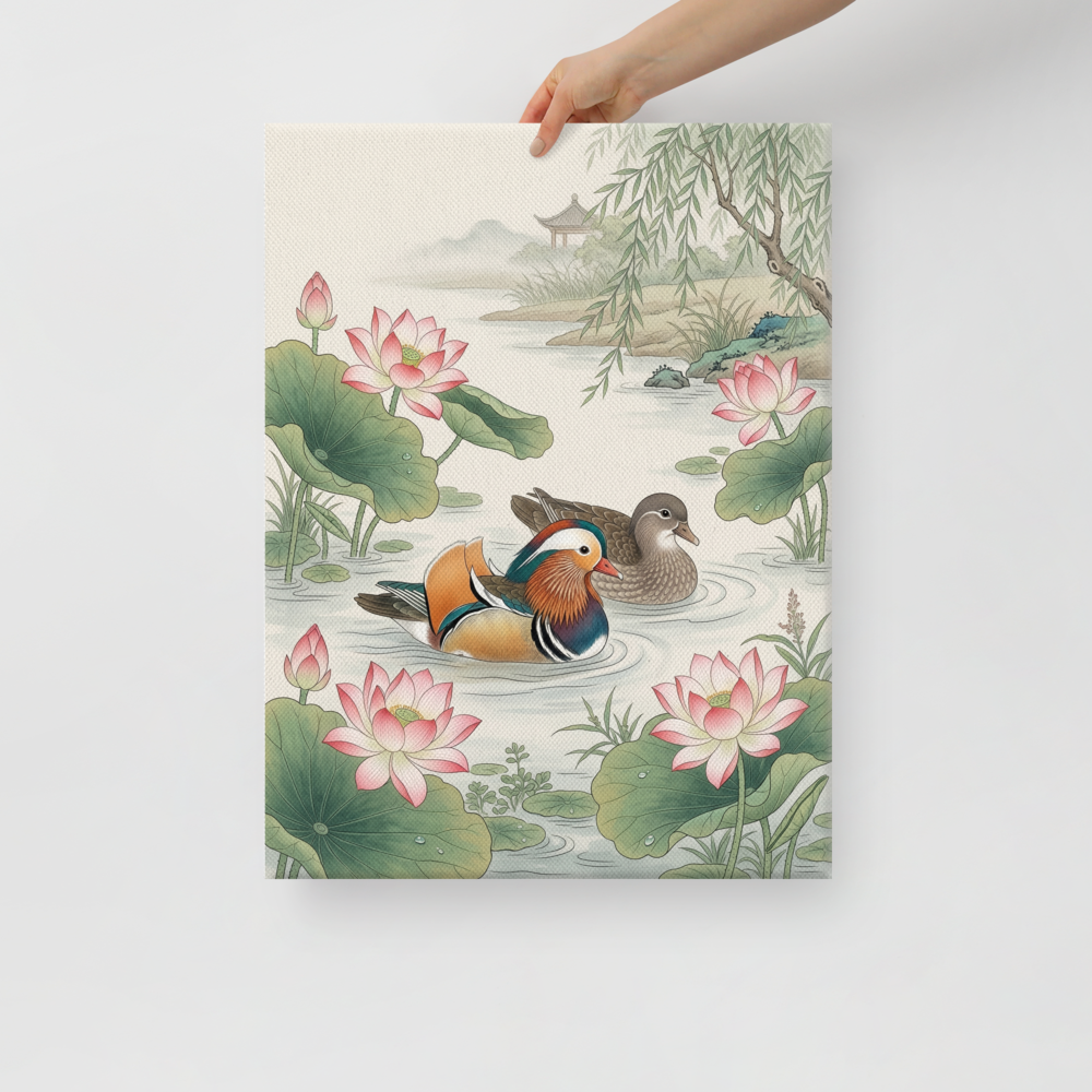 Mandarin Ducks in the Lotus Pond Mockup
