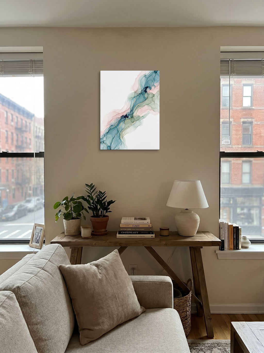 Teal and Blush Alcohol Ink Mockup