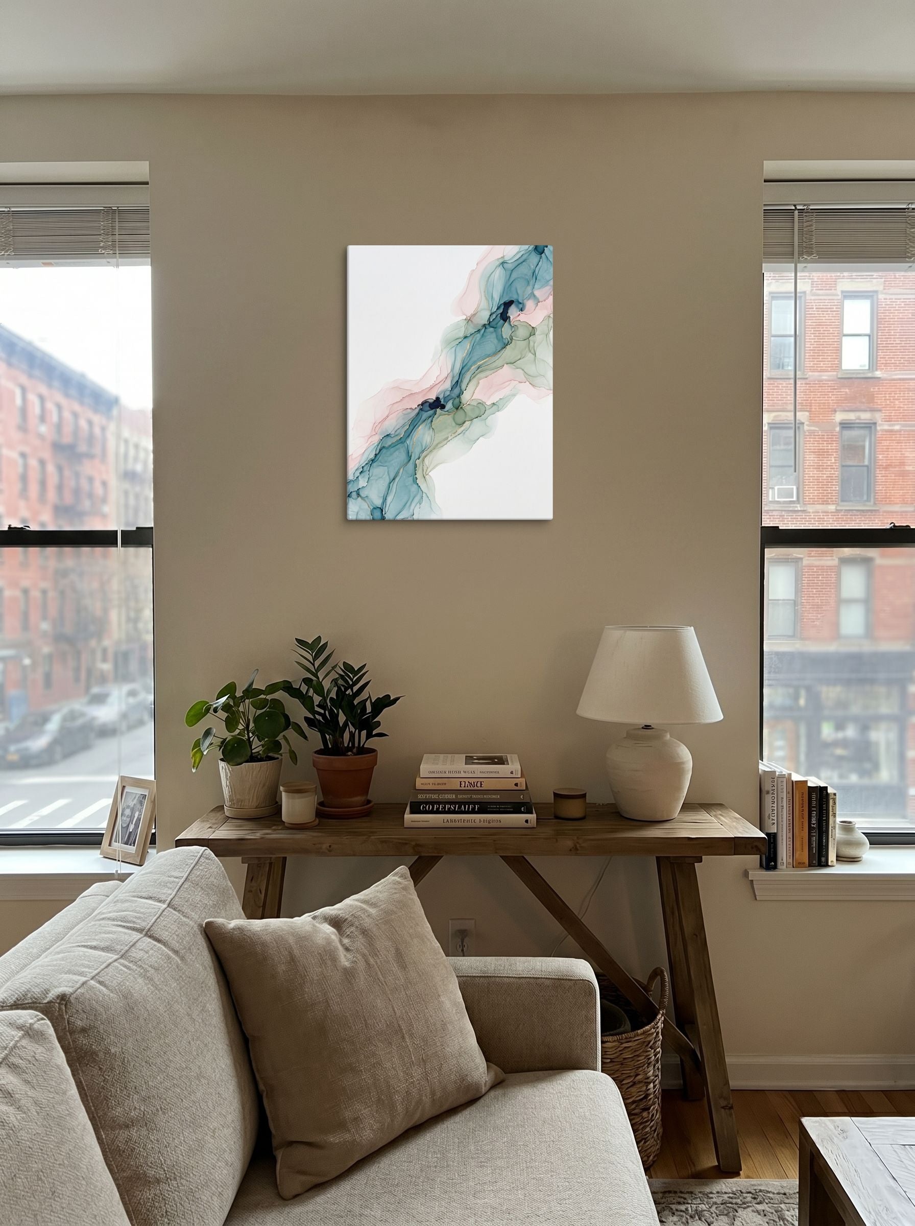 Teal and Blush Alcohol Ink Mockup