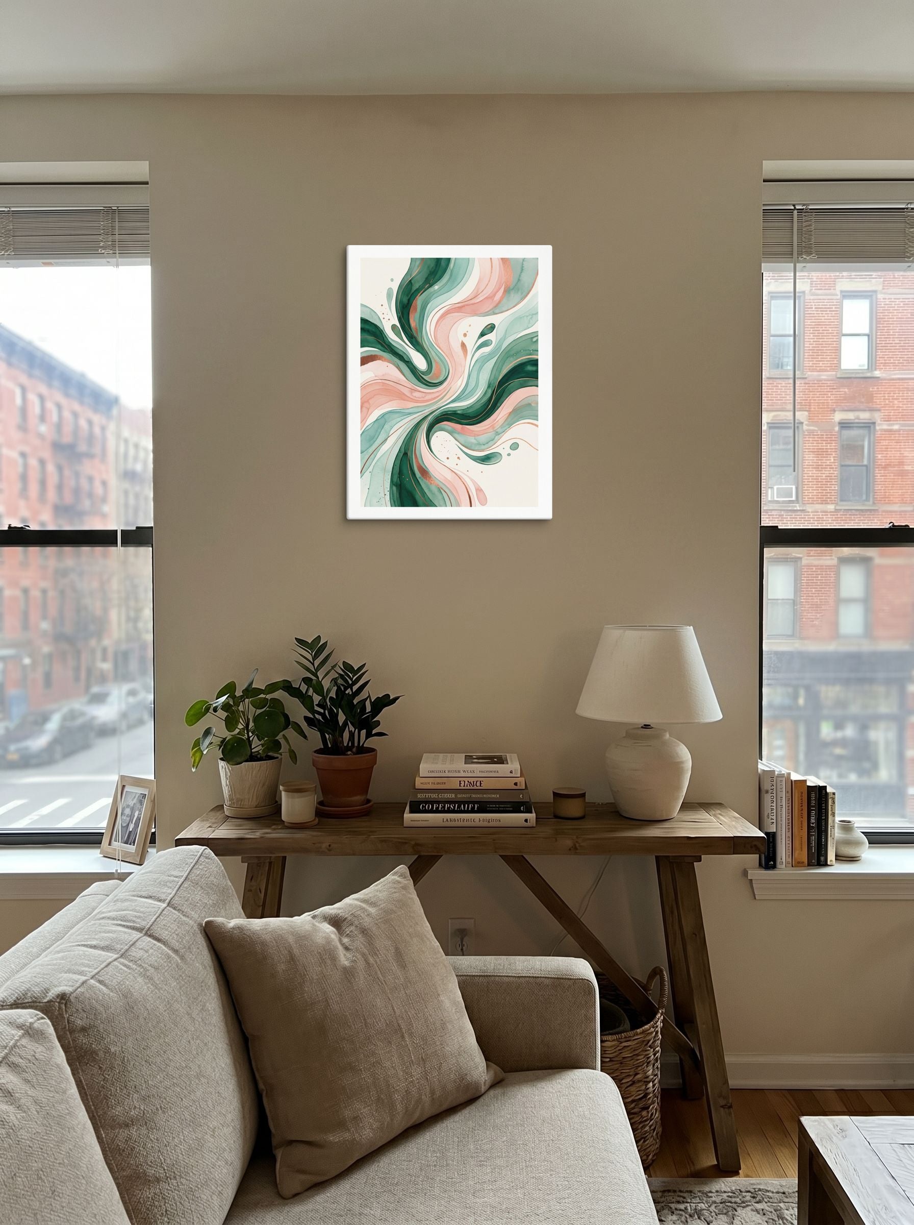 Emerald and Blush Fluidity Mockup