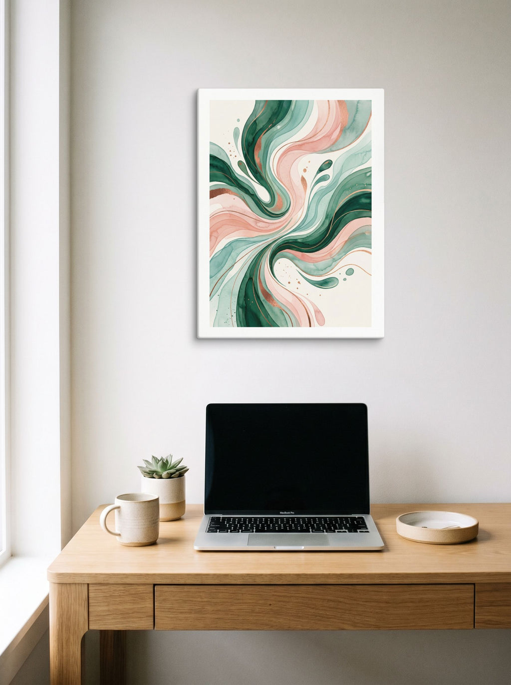 Emerald and Blush Fluidity Mockup