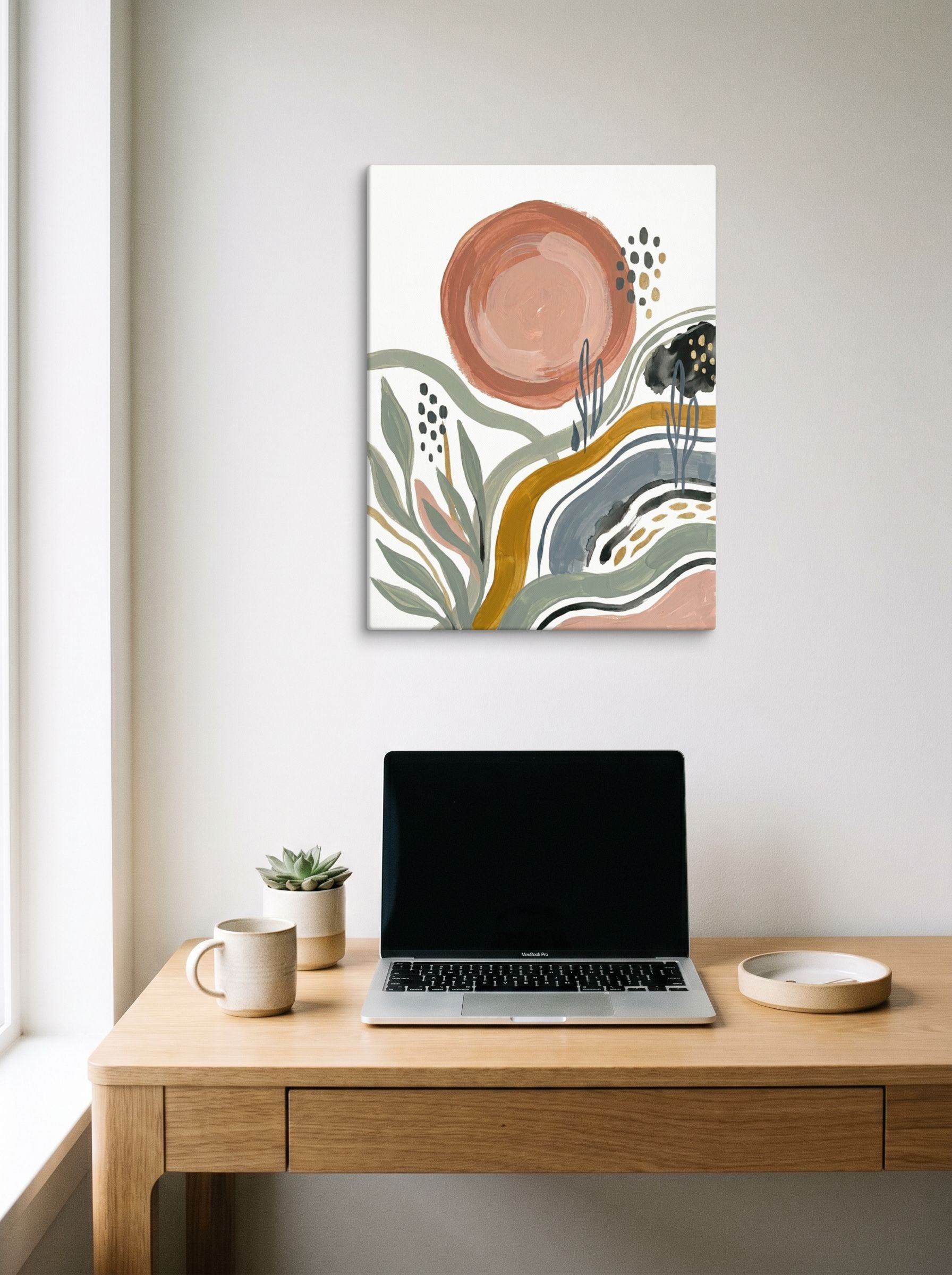 Terracotta Sun and Desert Waves Mockup
