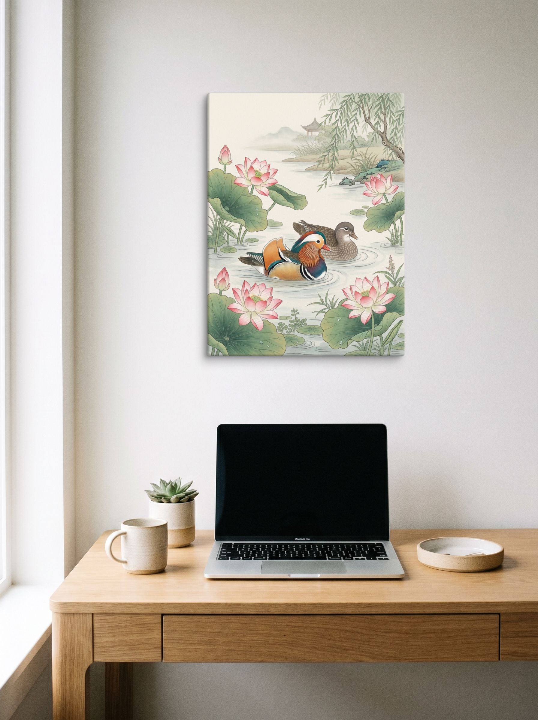Mandarin Ducks in the Lotus Pond Mockup