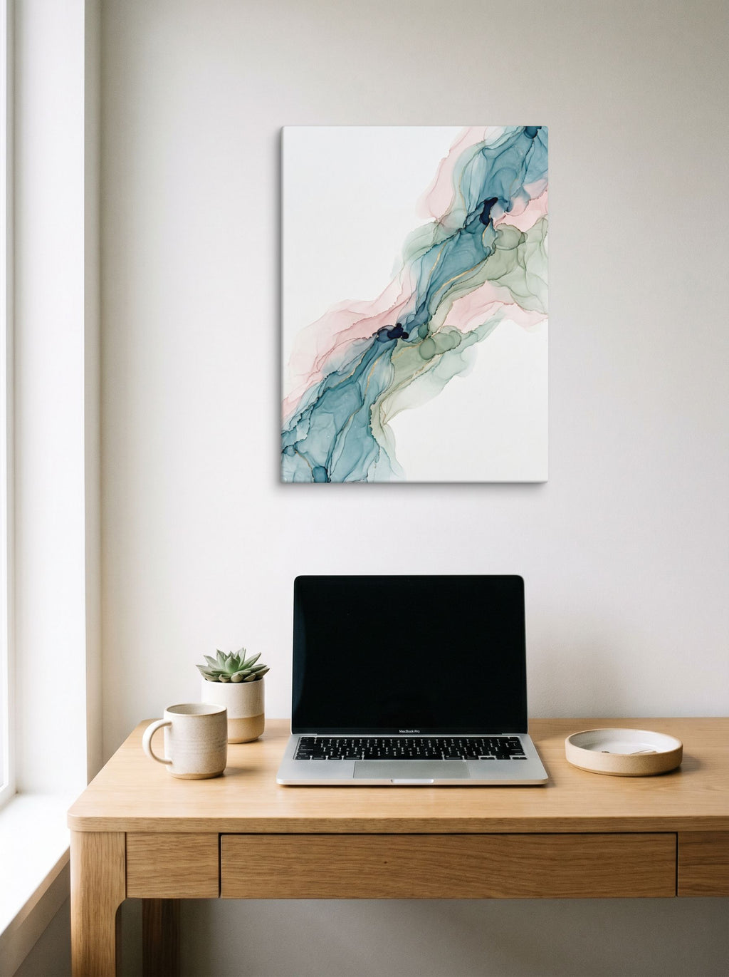 Teal and Blush Alcohol Ink Mockup