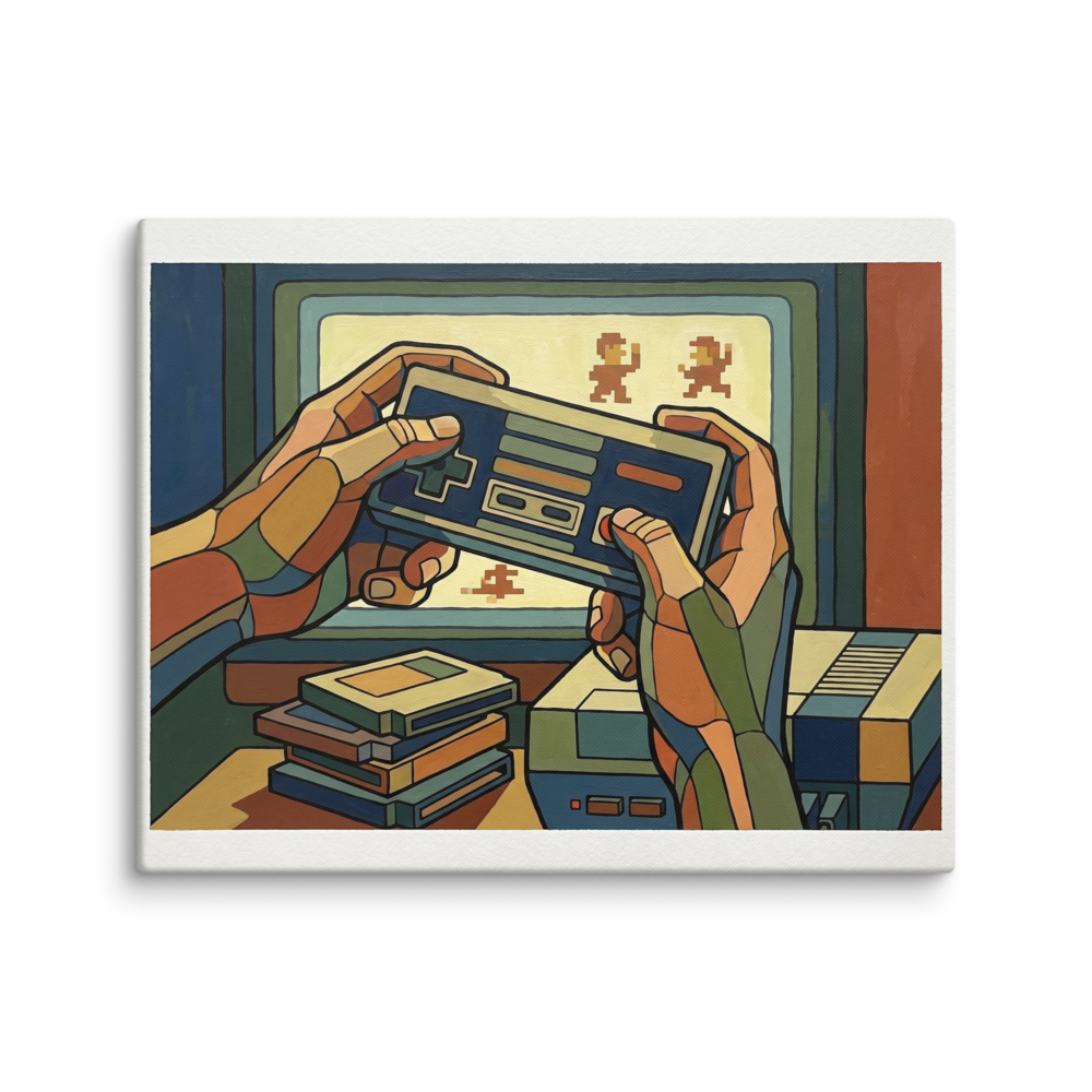 8-Bit Nostalgia - Cloisonnism Print | Game Room Wall Art – Meron