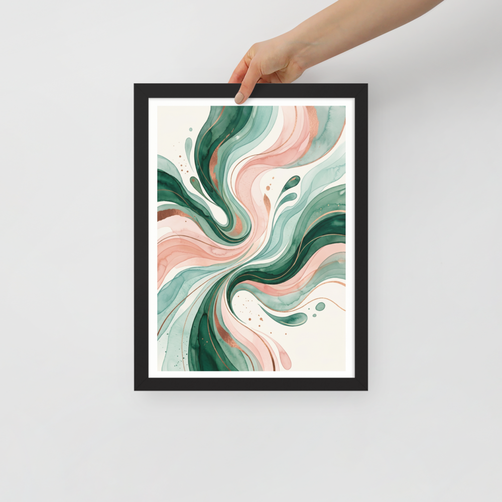 Emerald and Blush Fluidity Mockup