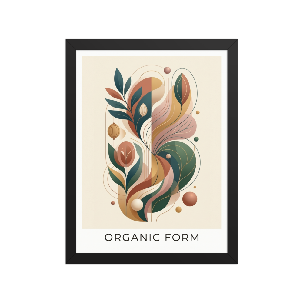 'Earthy Organic Form' — a Abstract art,Modernism print. An abstract botanical illustration with fluid lines and earthy tones, perfect for adding warmth to a Living Room.
