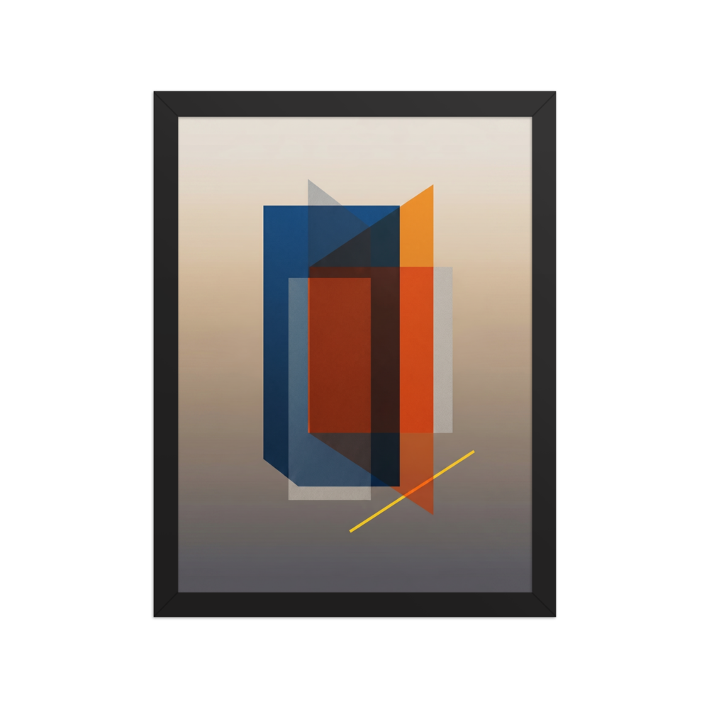 'Translucent Intersections' — a Minimalism,Geometric abstract art print. A minimalist abstract composition of overlapping translucent rectangles, bringing a contemporary edge to an Office or Hallway.