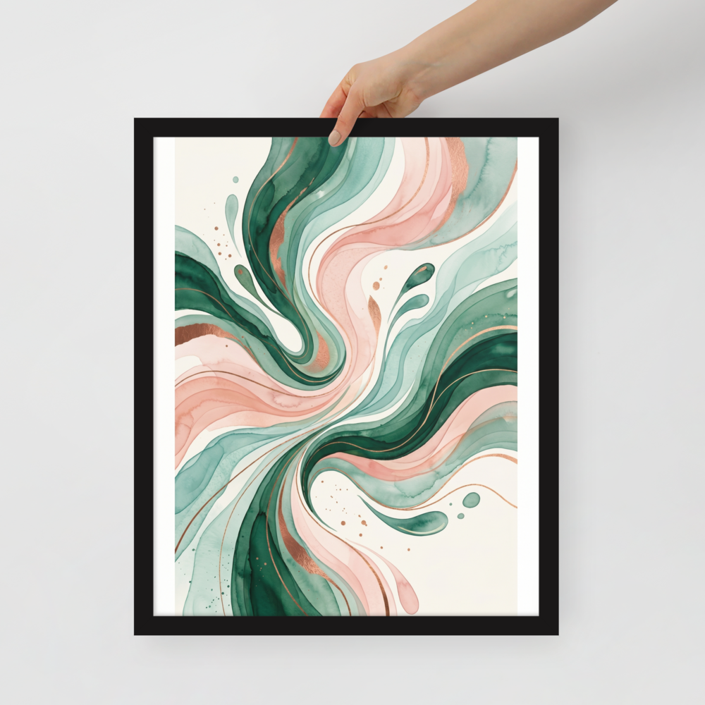 Emerald and Blush Fluidity Mockup