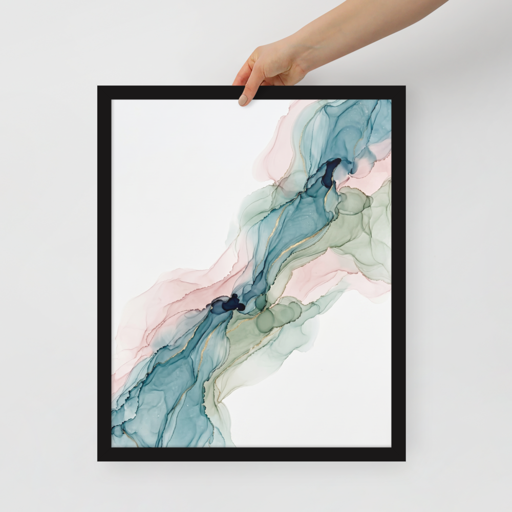 Teal and Blush Alcohol Ink Mockup