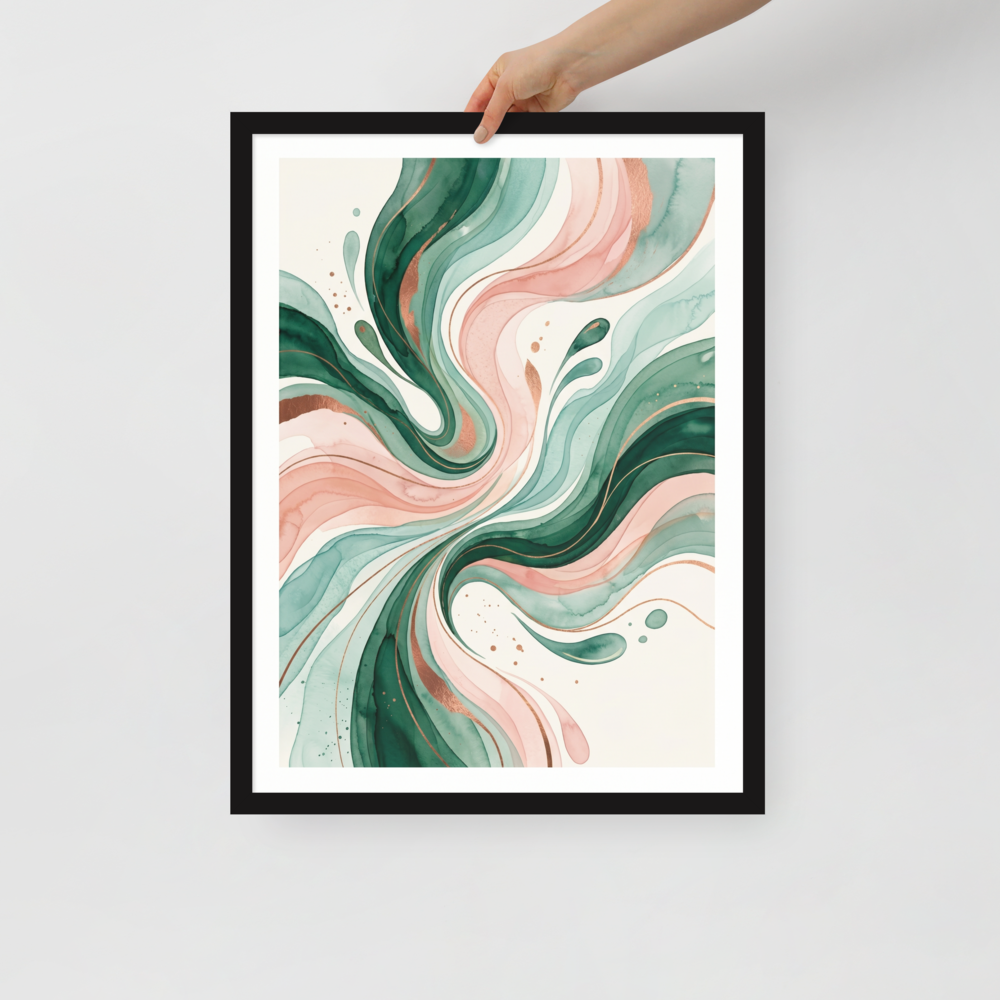 Emerald and Blush Fluidity Mockup