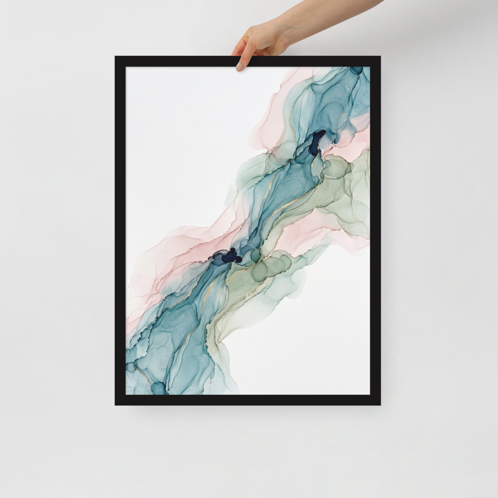 Teal and Blush Alcohol Ink Mockup