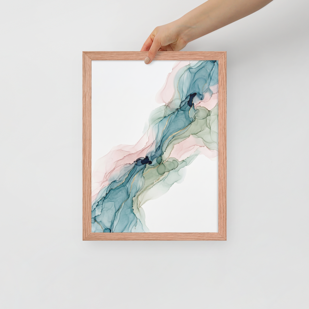 Teal and Blush Alcohol Ink Mockup