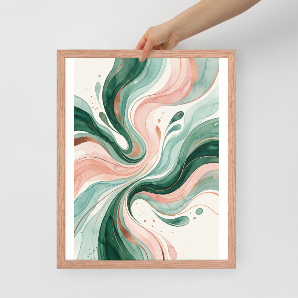 Emerald and Blush Fluidity Mockup