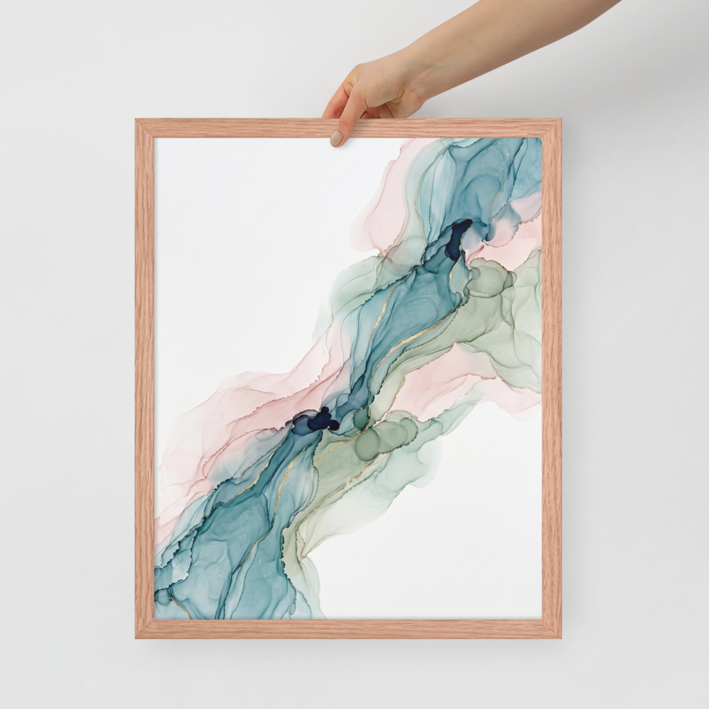Teal and Blush Alcohol Ink Mockup