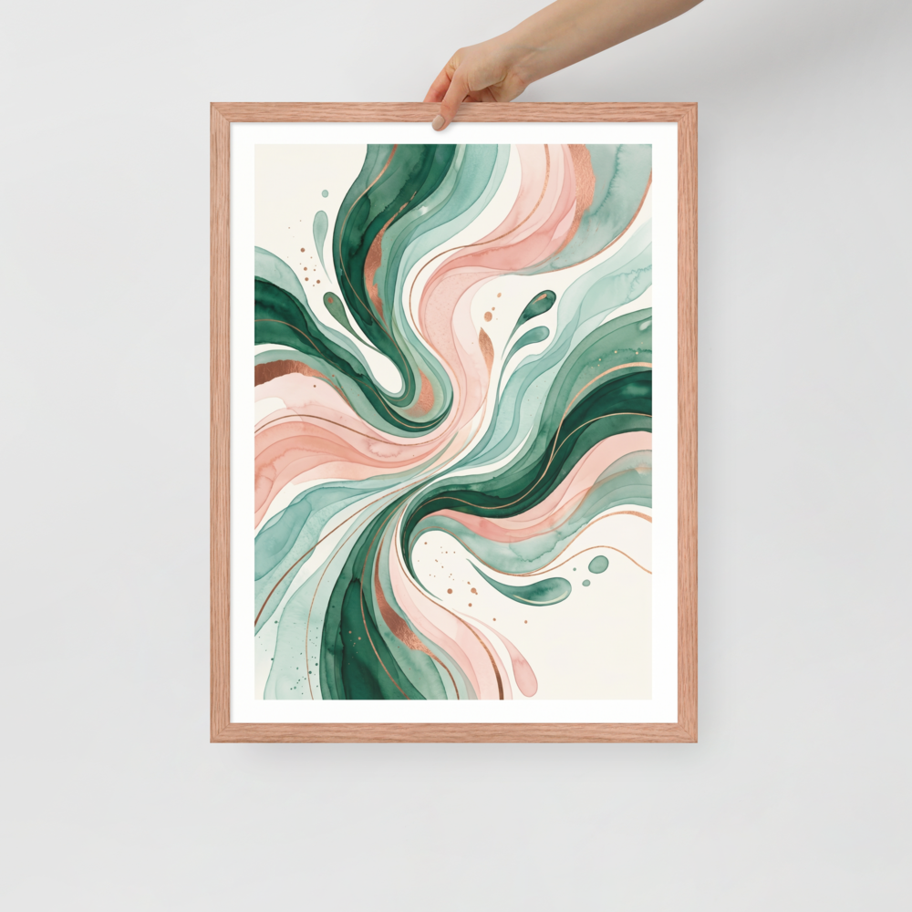 Emerald and Blush Fluidity Mockup