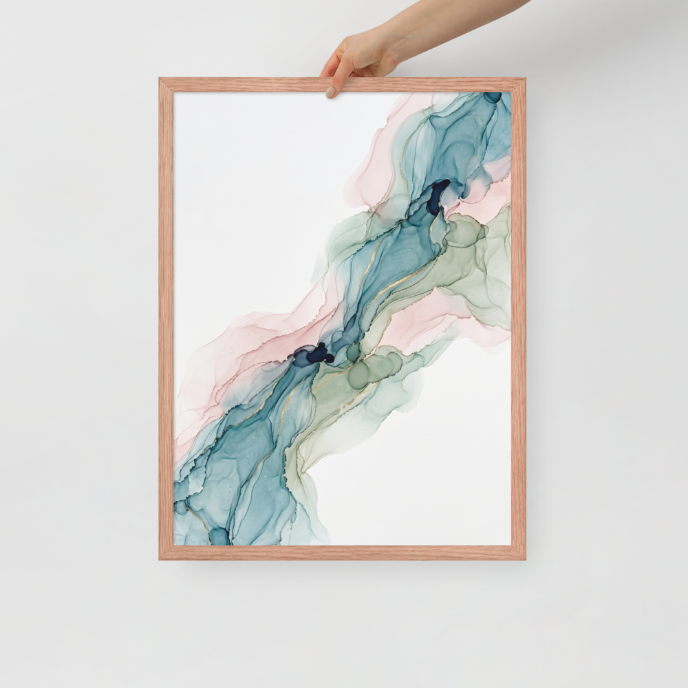 Teal and Blush Alcohol Ink Mockup