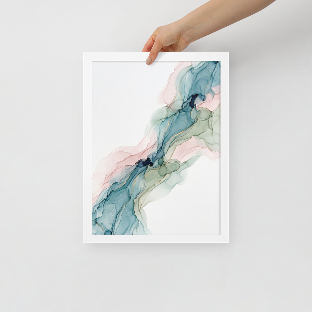 Teal and Blush Alcohol Ink Mockup