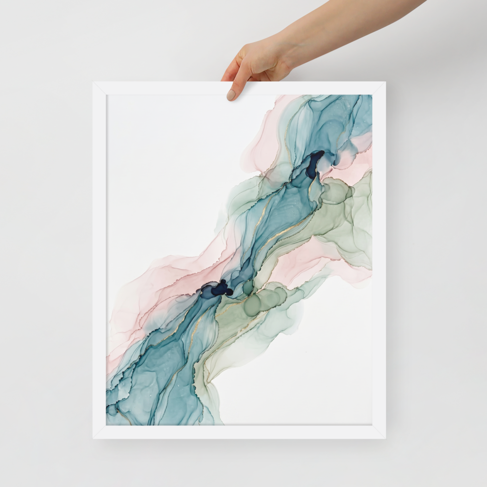 Teal and Blush Alcohol Ink Mockup