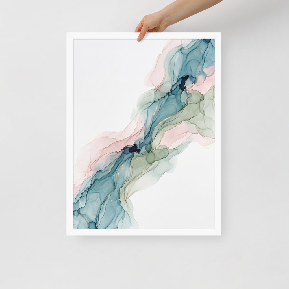 Teal and Blush Alcohol Ink Mockup