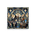 'The Jazz Age Symphony' — a Art Deco print. A glamorous Art Deco nightclub scene with a singer, jazz band, and elegant patrons, ideal for a Dining Room.