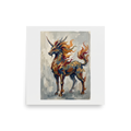 Expressionism wall art, 'Qilin's Majesty'. Impasto oil painting of the mythical Qilin with golden scales and fiery mane, ideal for a living room wall.
