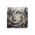 A chaotic Expressionism print, 'Kamaitachi Whirlwind'. Swirling dynamic oil painting of Japanese sickle-weasel wind spirits (Kamaitachi) in a pine forest vortex for a living room wall.