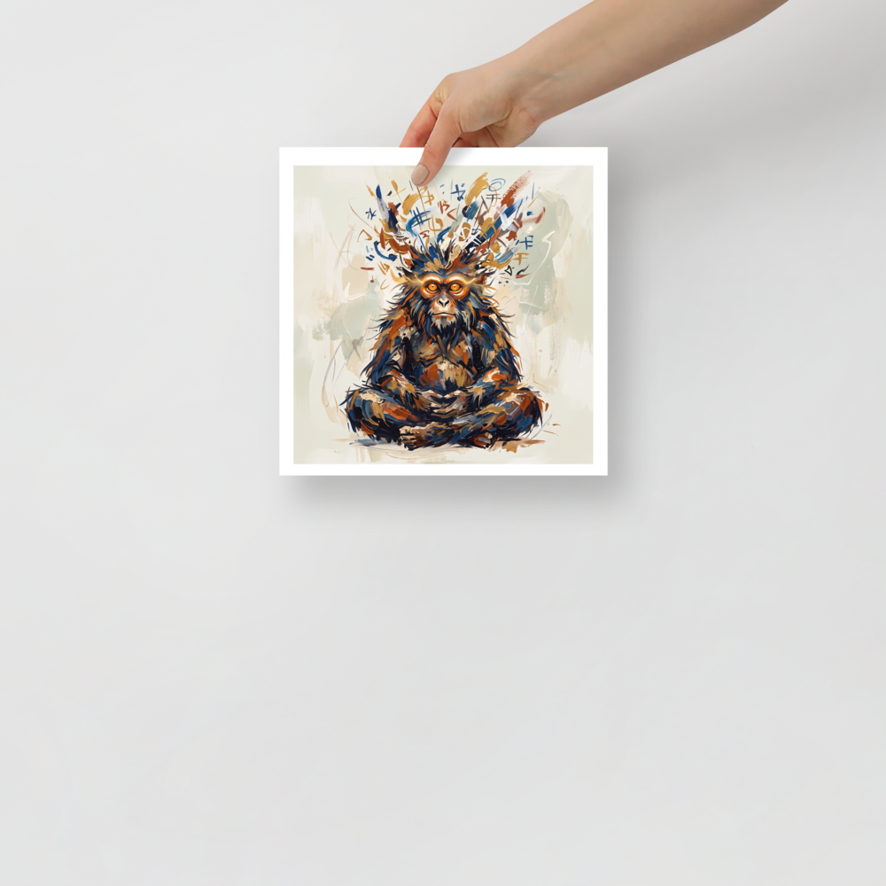 Enlightened Monkey Sage - Expressionism Print | Meditation Room Wall ...