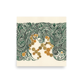An intricate Art Nouveau arch of dark green vines and shimmering gold medallions, perfectly styled for an elegant living room. 'The Gilded Arbor', a Art Nouveau print for the wall.
