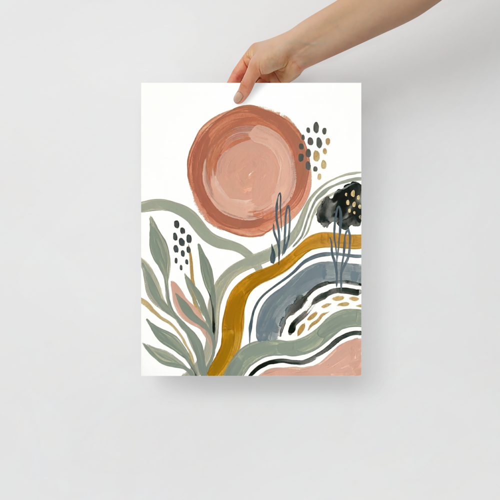 Terracotta Sun and Desert Waves Mockup
