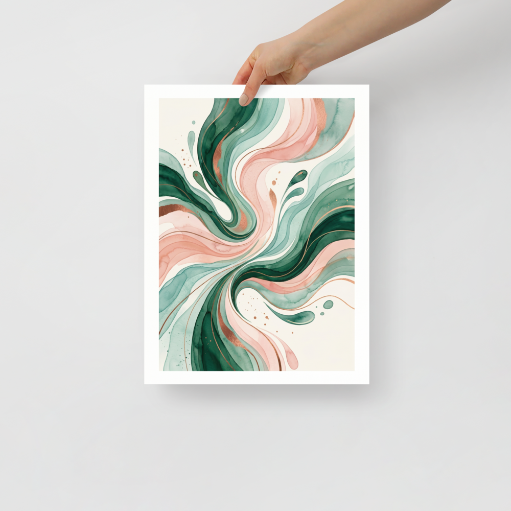 Emerald and Blush Fluidity Mockup