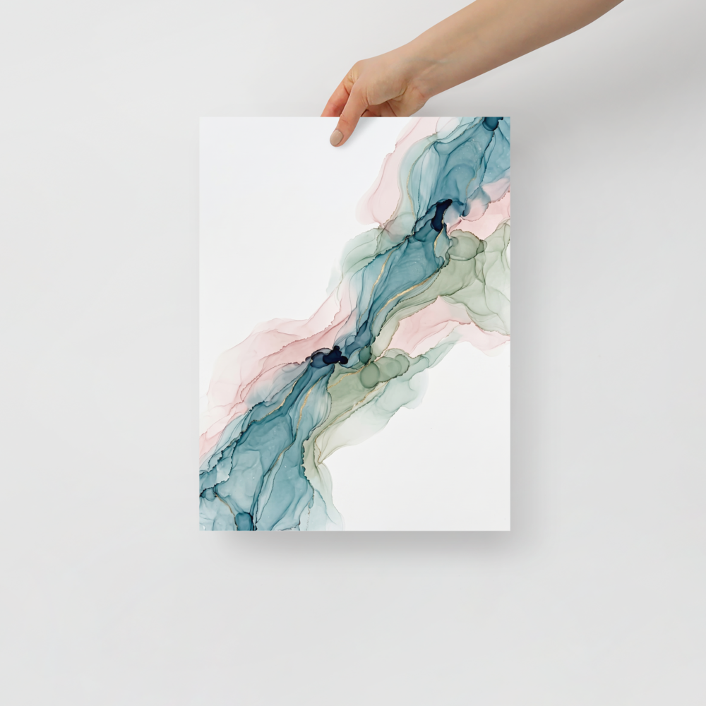 Teal and Blush Alcohol Ink Mockup