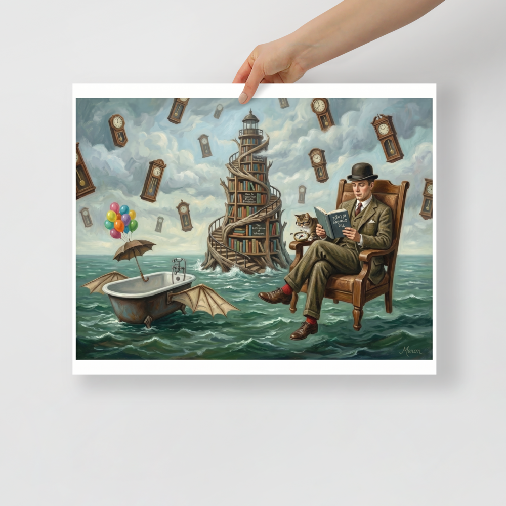 Reading in the Sea of Time Mockup