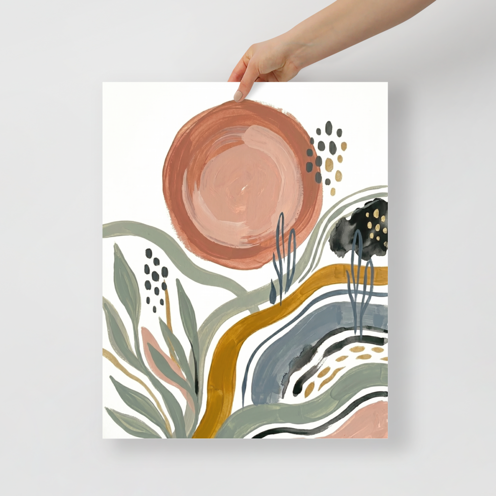Terracotta Sun and Desert Waves Mockup