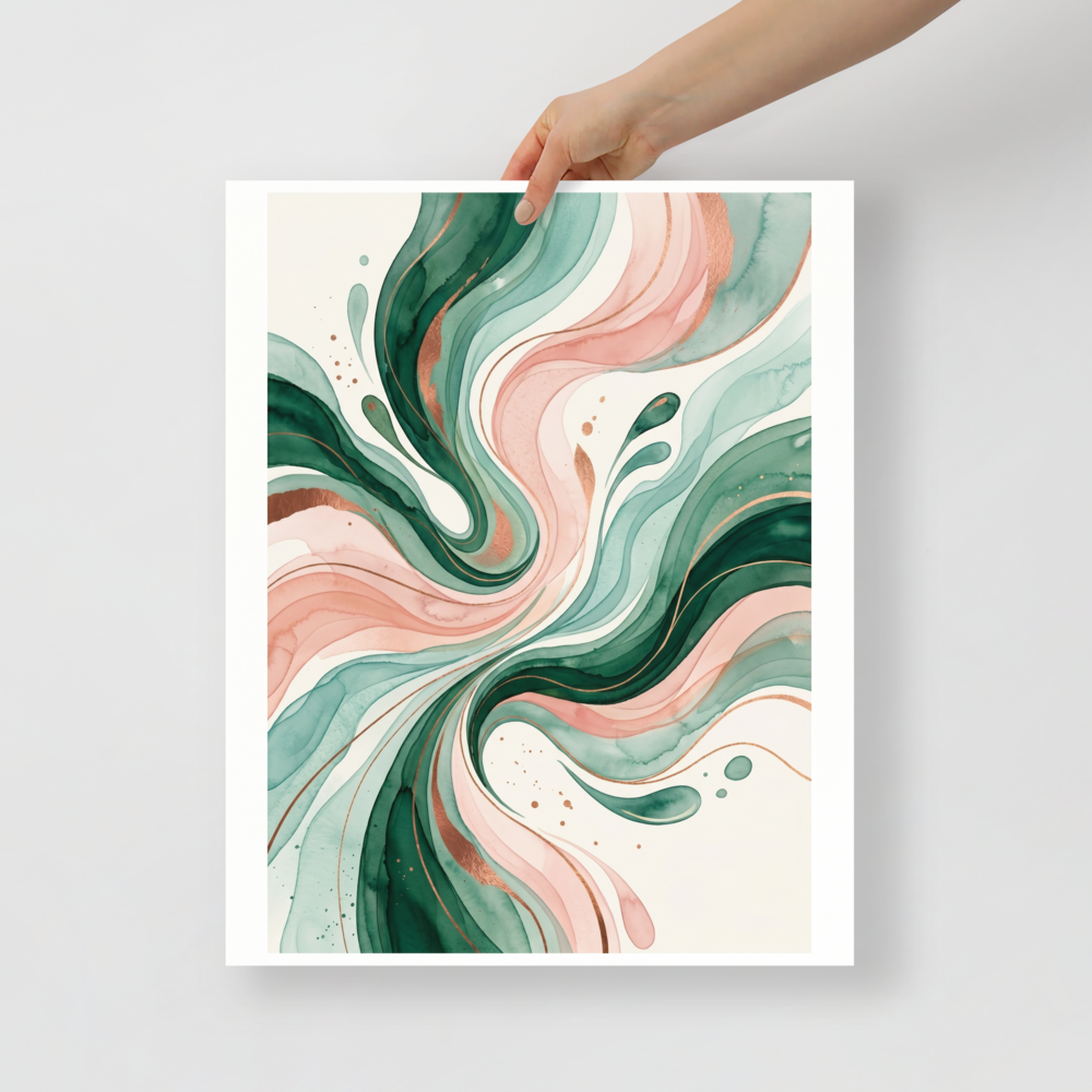 Emerald and Blush Fluidity Mockup