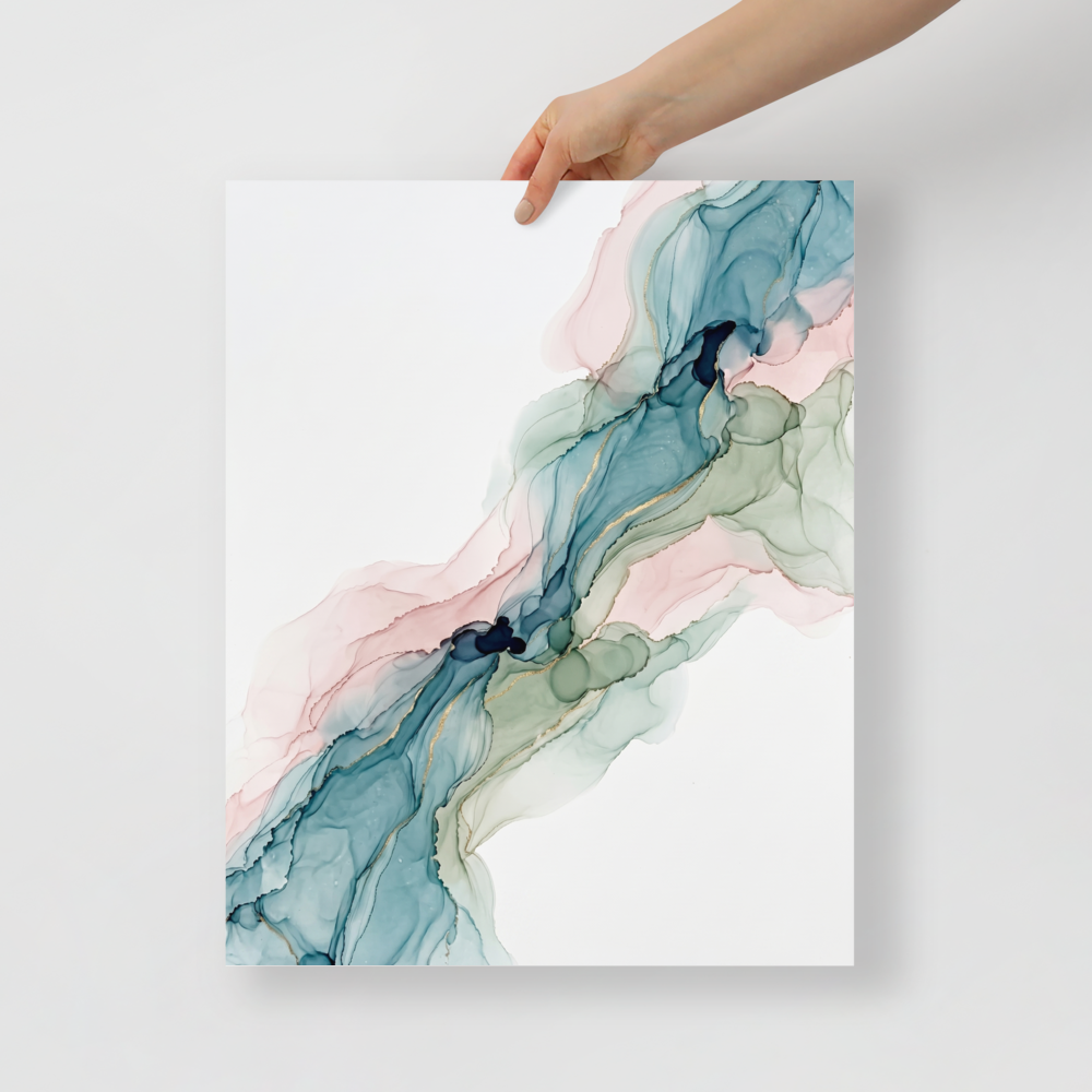 Teal and Blush Alcohol Ink Mockup