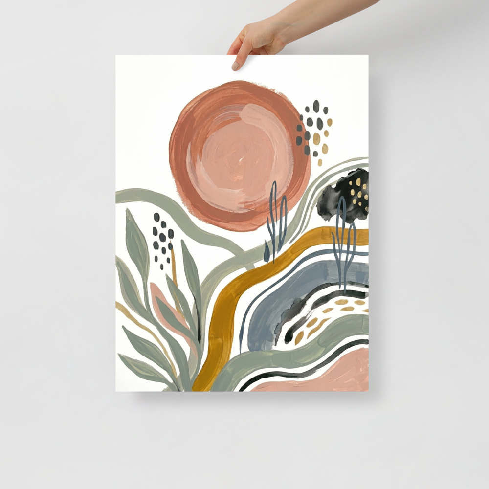 Terracotta Sun and Desert Waves Mockup