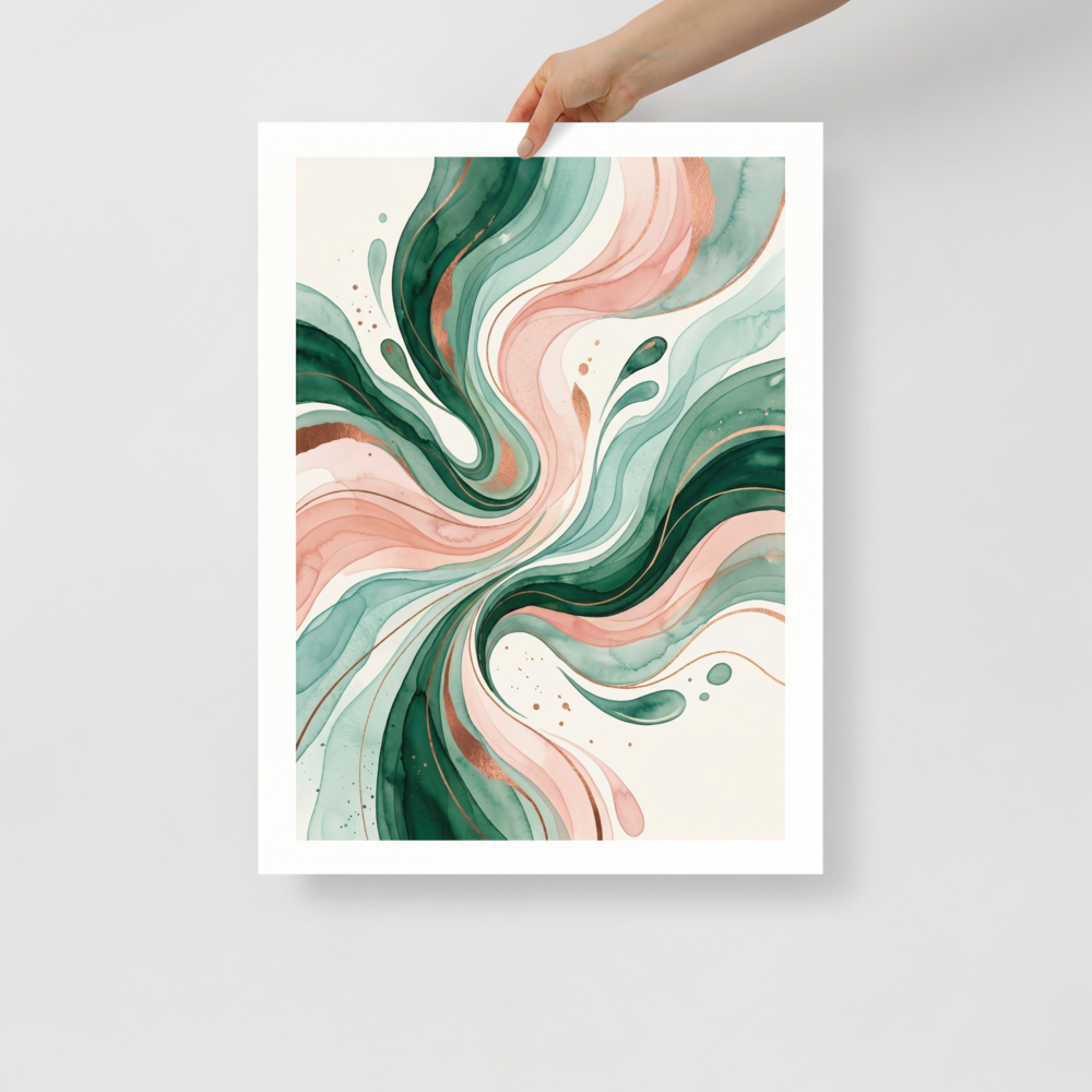 Emerald and Blush Fluidity Mockup