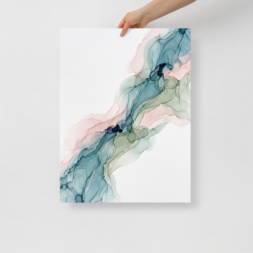 Teal and Blush Alcohol Ink Mockup