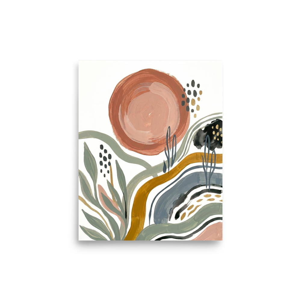 Terracotta Sun and Desert Waves Mockup