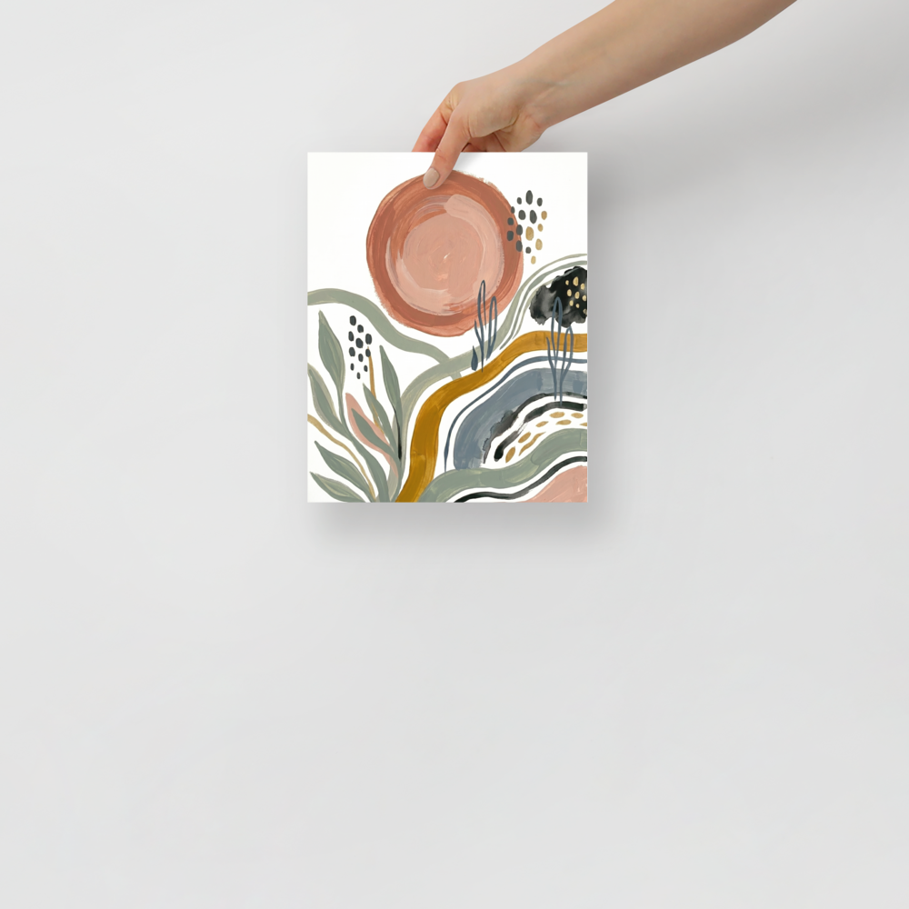Terracotta Sun and Desert Waves Mockup