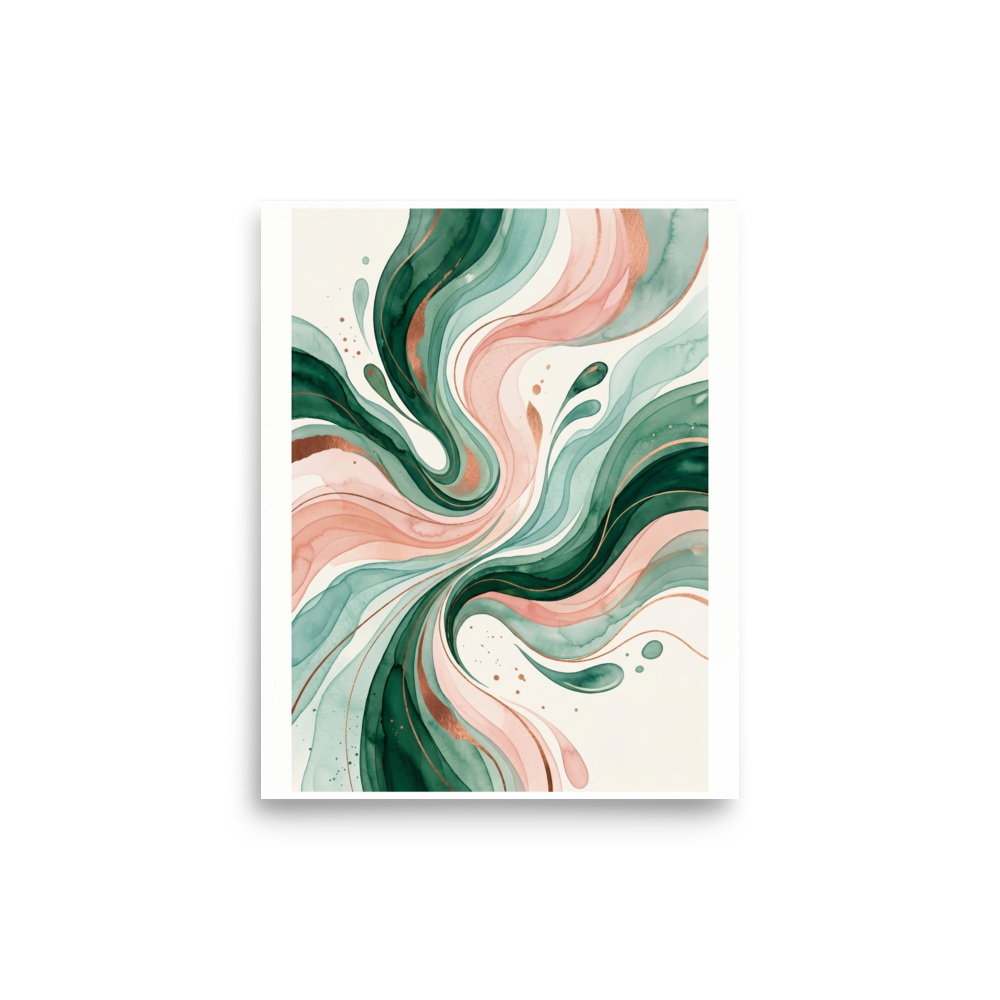 Emerald and Blush Fluidity Mockup