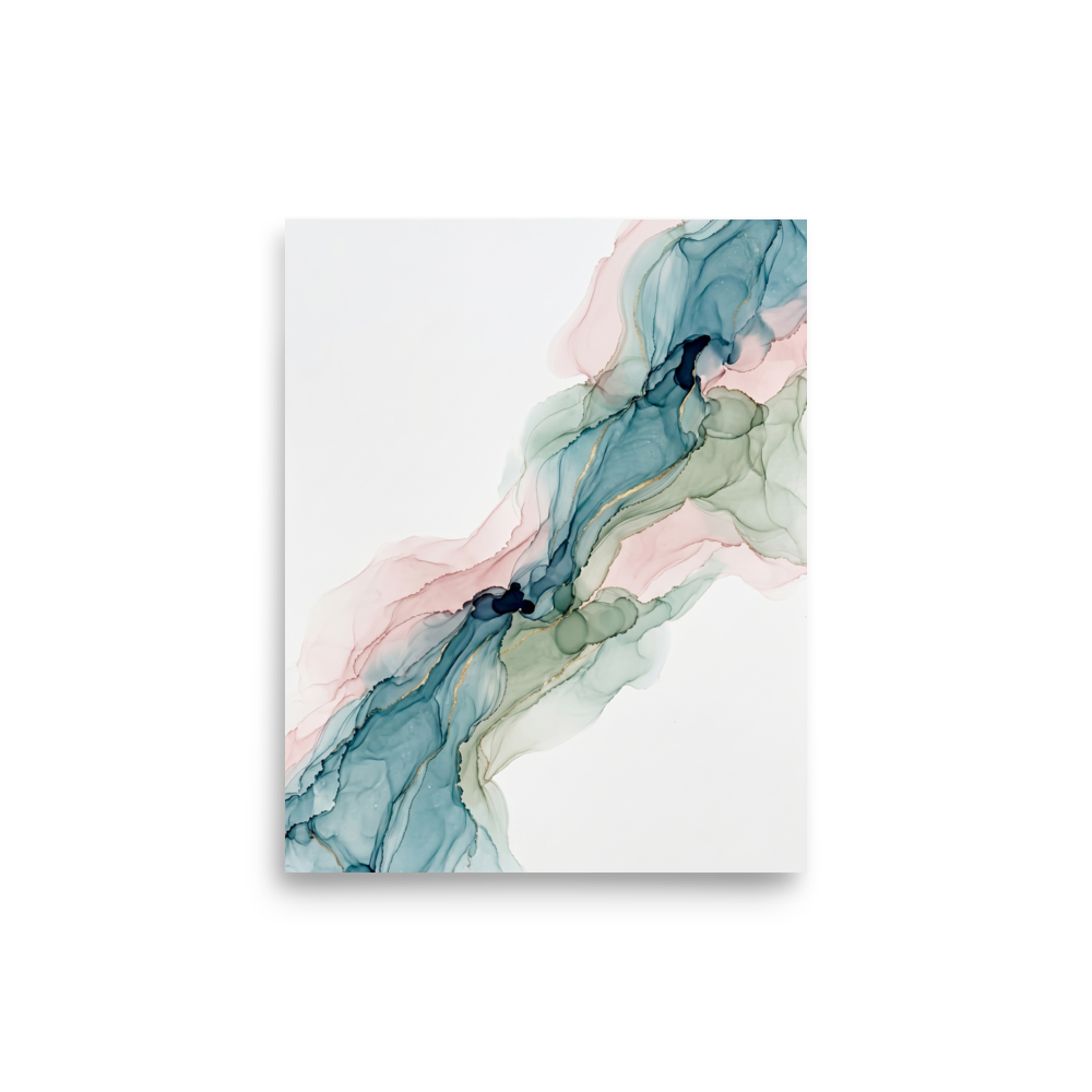 Teal and Blush Alcohol Ink Mockup